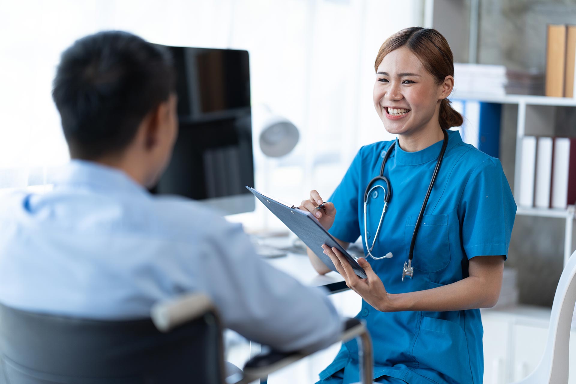 Doctor and patient discussing treatment plan.